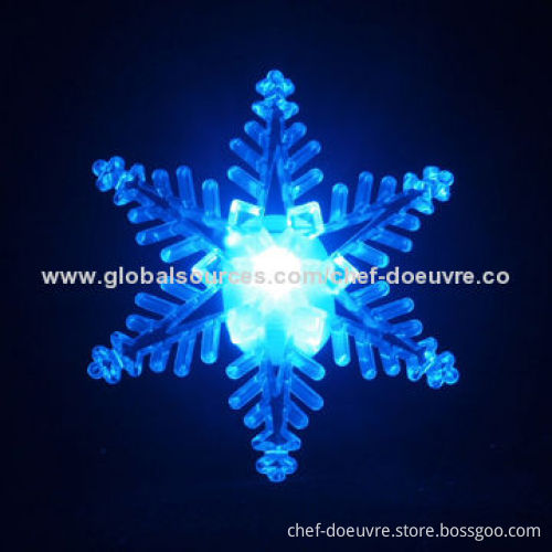 Christmas Suction Cup Snowflake, #5 with Color Changing LED